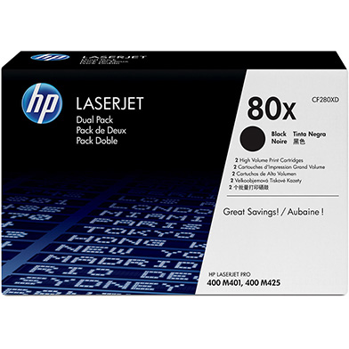 HP CF280XD 80X Black Toner Dual Pack (2 x 6,900 Pages)